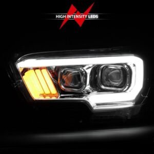 Toyota Tacoma 16-22 Projector Plank Style Headlights Chrome - Image 6