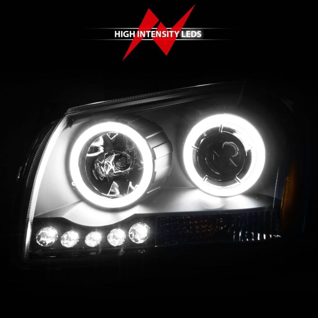 Dodge Magnum 05-07 Projector Headlights Black W/ Rx Halo