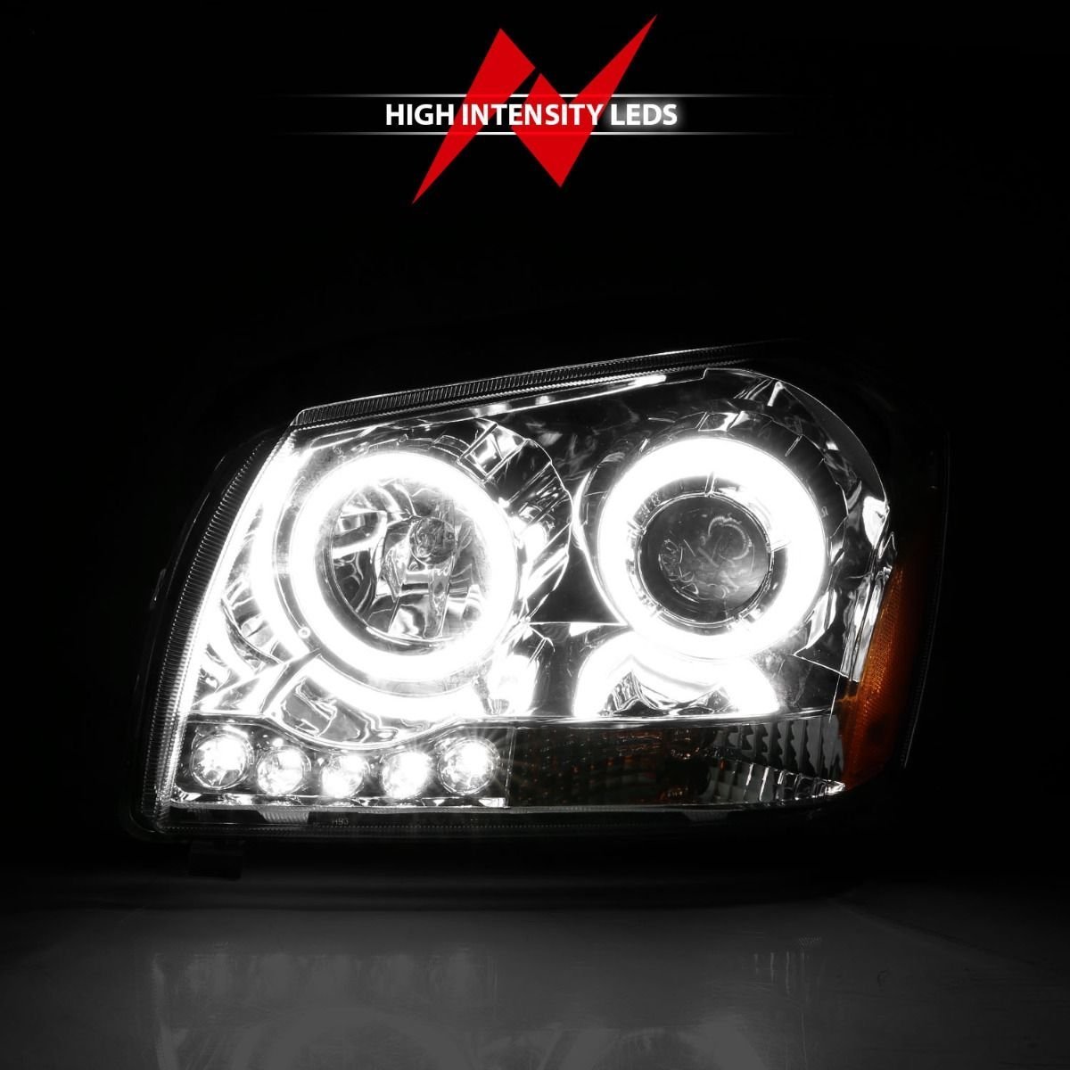 Dodge Magnum 05-07 Projector Headlights Chrome W/ Rx Halo - Image 6