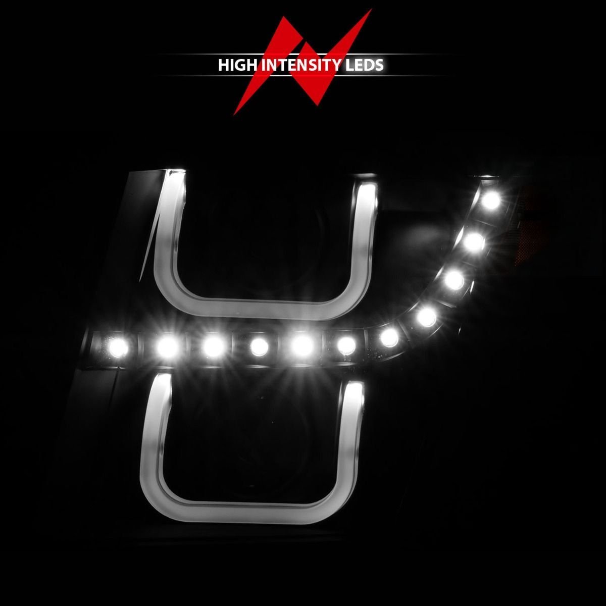 Chevy Tahoe/suburban 15-19 Projector U Bar Style Headlight - Black - Image 6