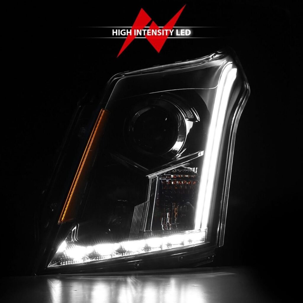 Cadillac SRX 10-14 Projector Headlights Plank Style - Black