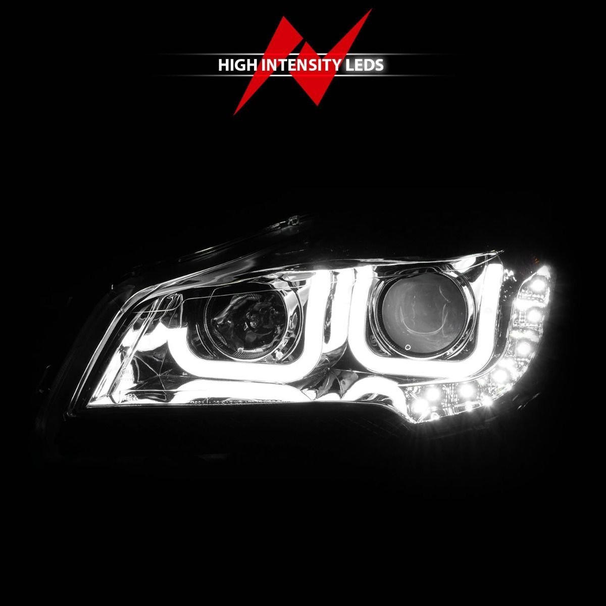 Ford Escape 13-16 Projector U-bar Headlights Chrome - Image 6