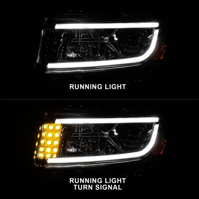 Jeep Grand Cherokee 14-15 Projector Headlights Plank Style Chrome