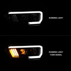 Toyota Tacoma 16-22 Projector Plank Style Headlight Black - Image 7