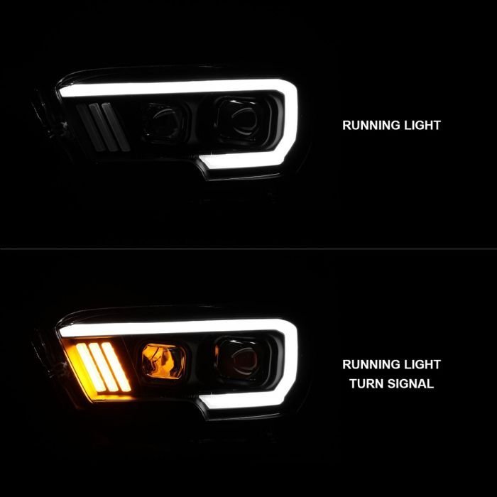 Toyota Tacoma 16-22 Projector Plank Style Headlight Black