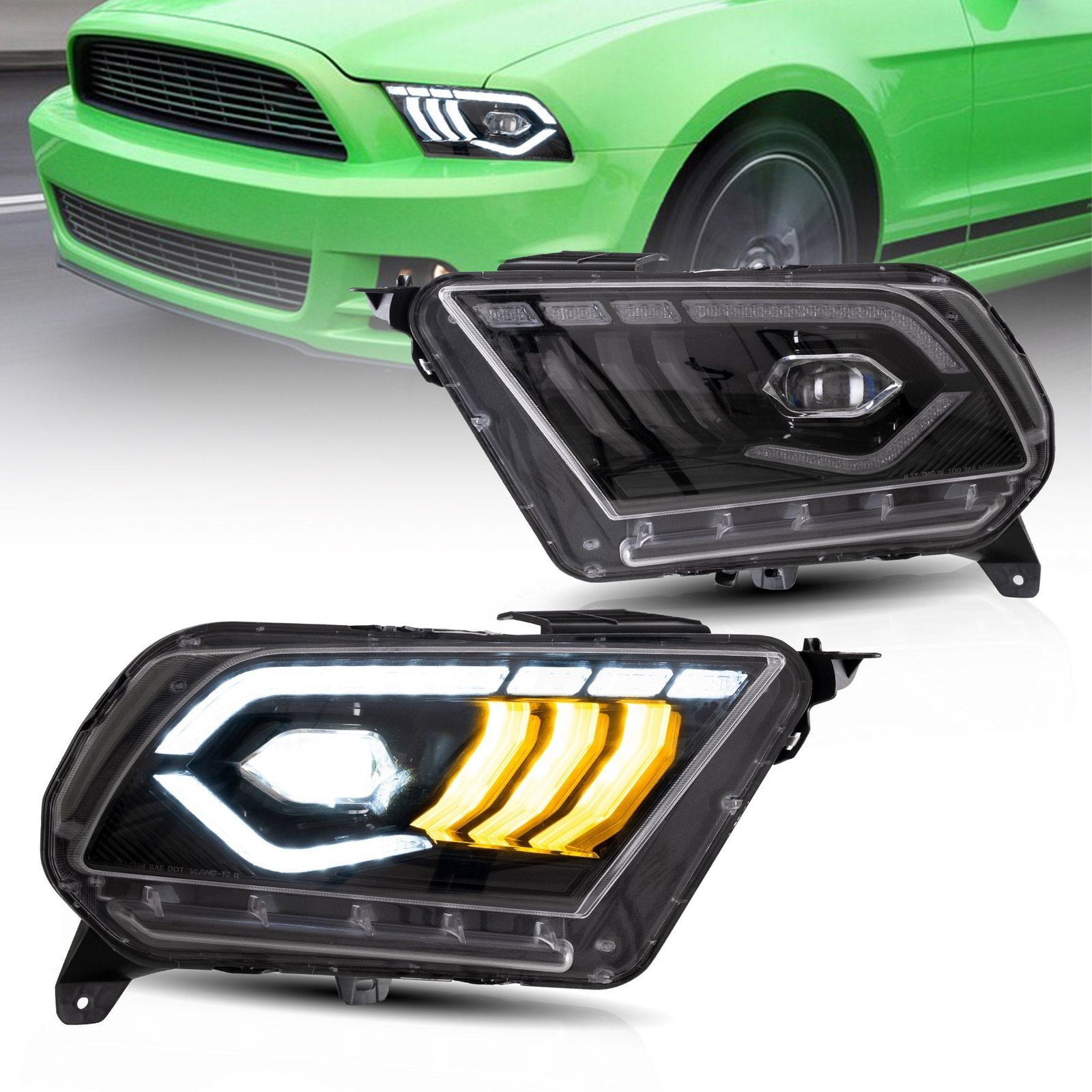 VLAND LED Projector Headlights For Ford Mustang 2010-2014 [SAE. DOT.] - Image 3