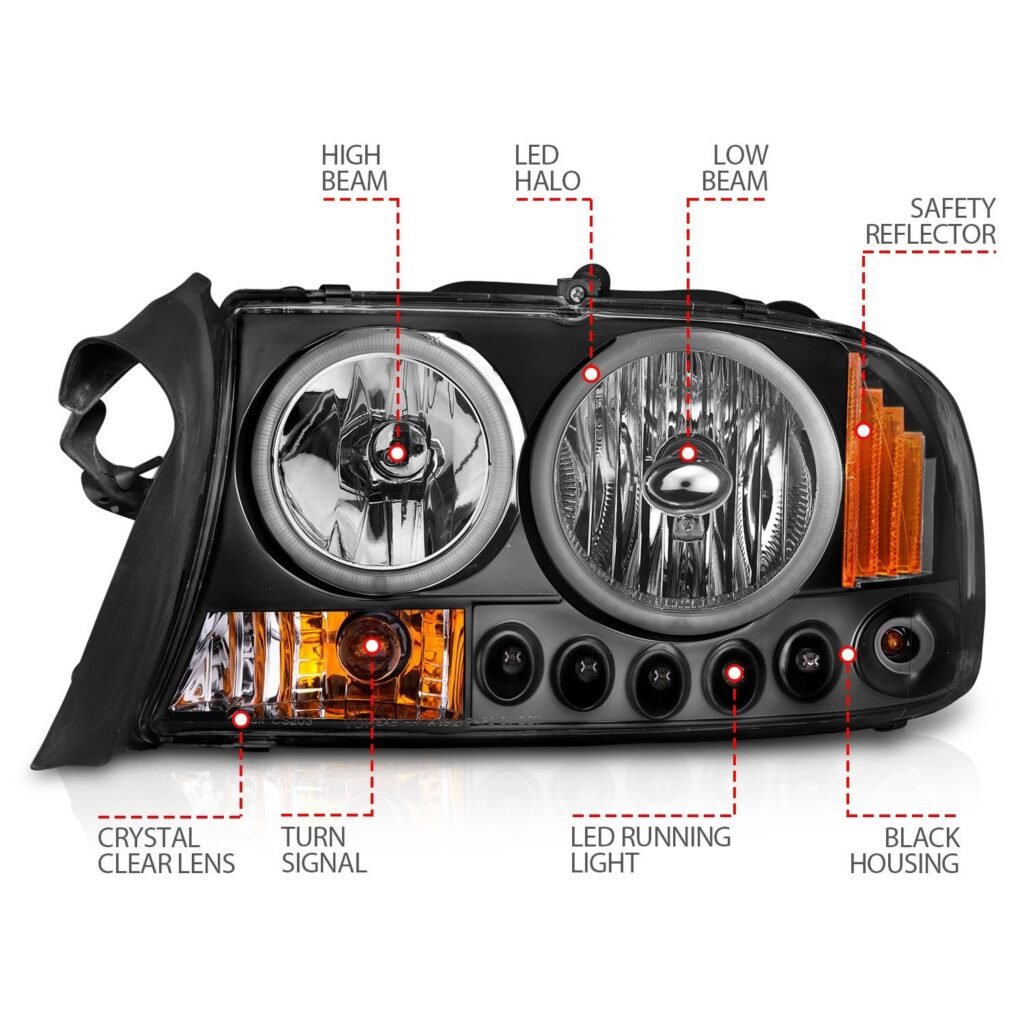 Dodge Dakota 97-04 / Durango 98-03 Headlights Black