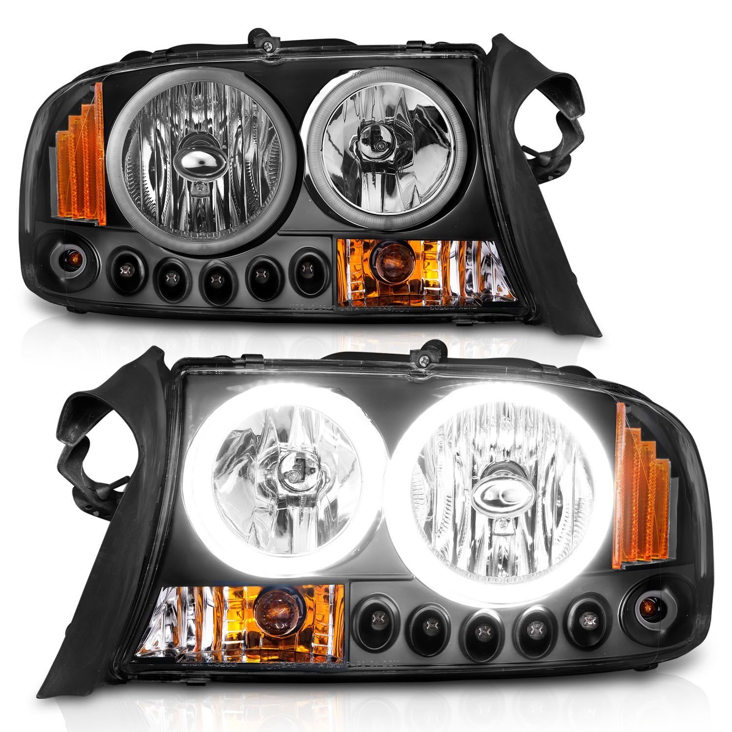 Dodge Dakota 97-04 / Durango 98-03 Headlights Black - Image 7