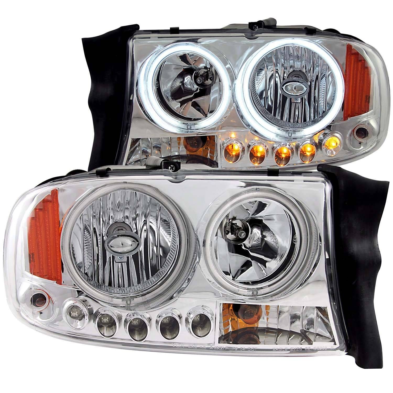 Dodge Dakota 97-04 / Durango 98-03 Headlights Halo Chrome - Image 1