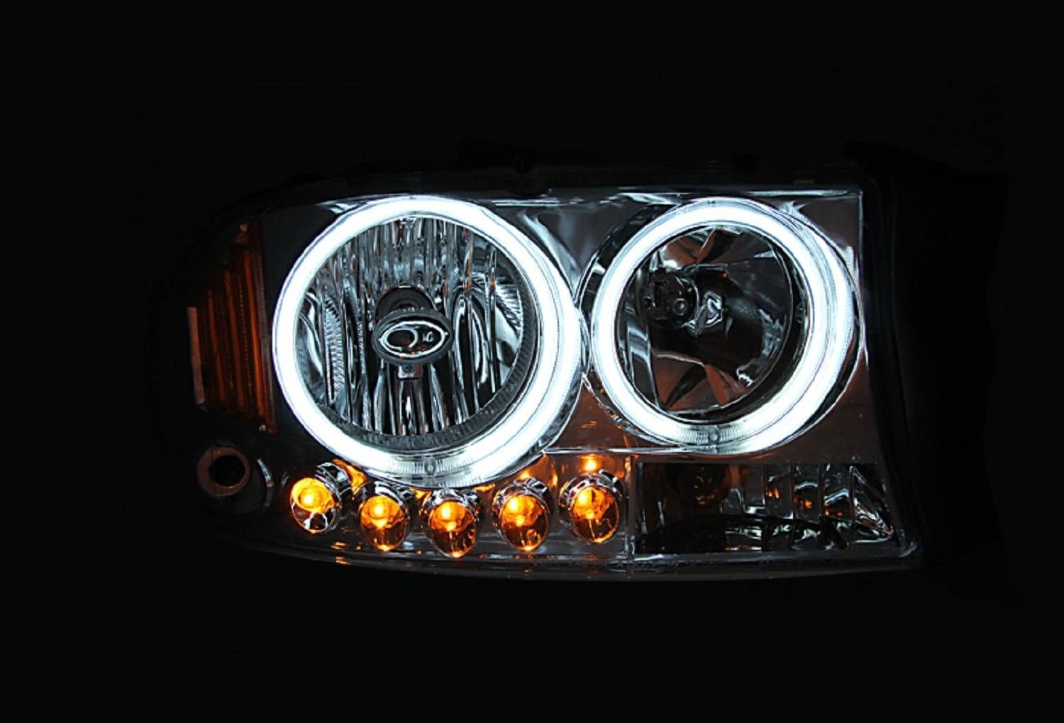Dodge Dakota 97-04 / Durango 98-03 Headlights Halo Chrome - Image 3