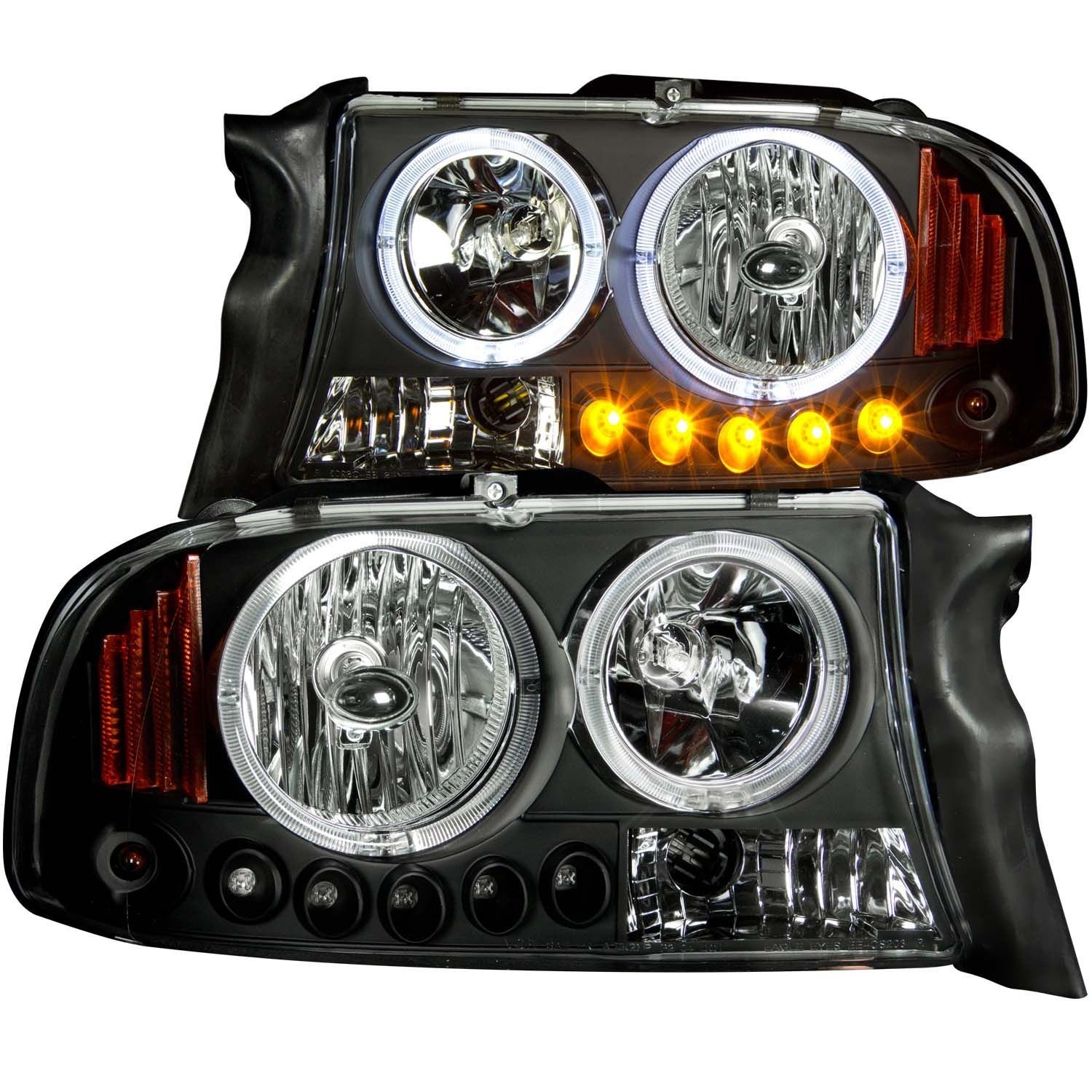DODGE DAKOTA 97-04 / DURANGO 98-03 HEADLIGHTS HALO BLACK - Image 1