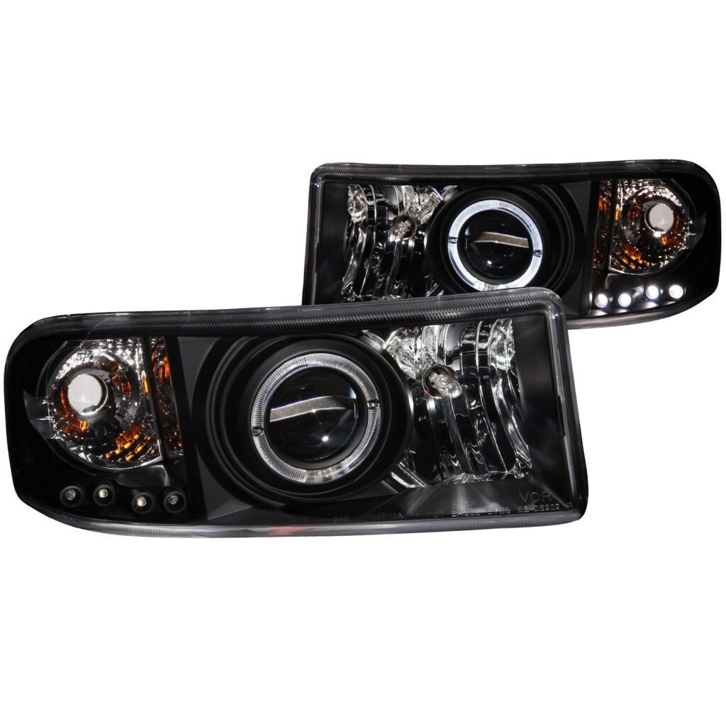 Dodge Ram 1500 94-01 / Ram 2500/3500 94-02/ Ram Sport Model 94-98 Projector Headlights Halo Black