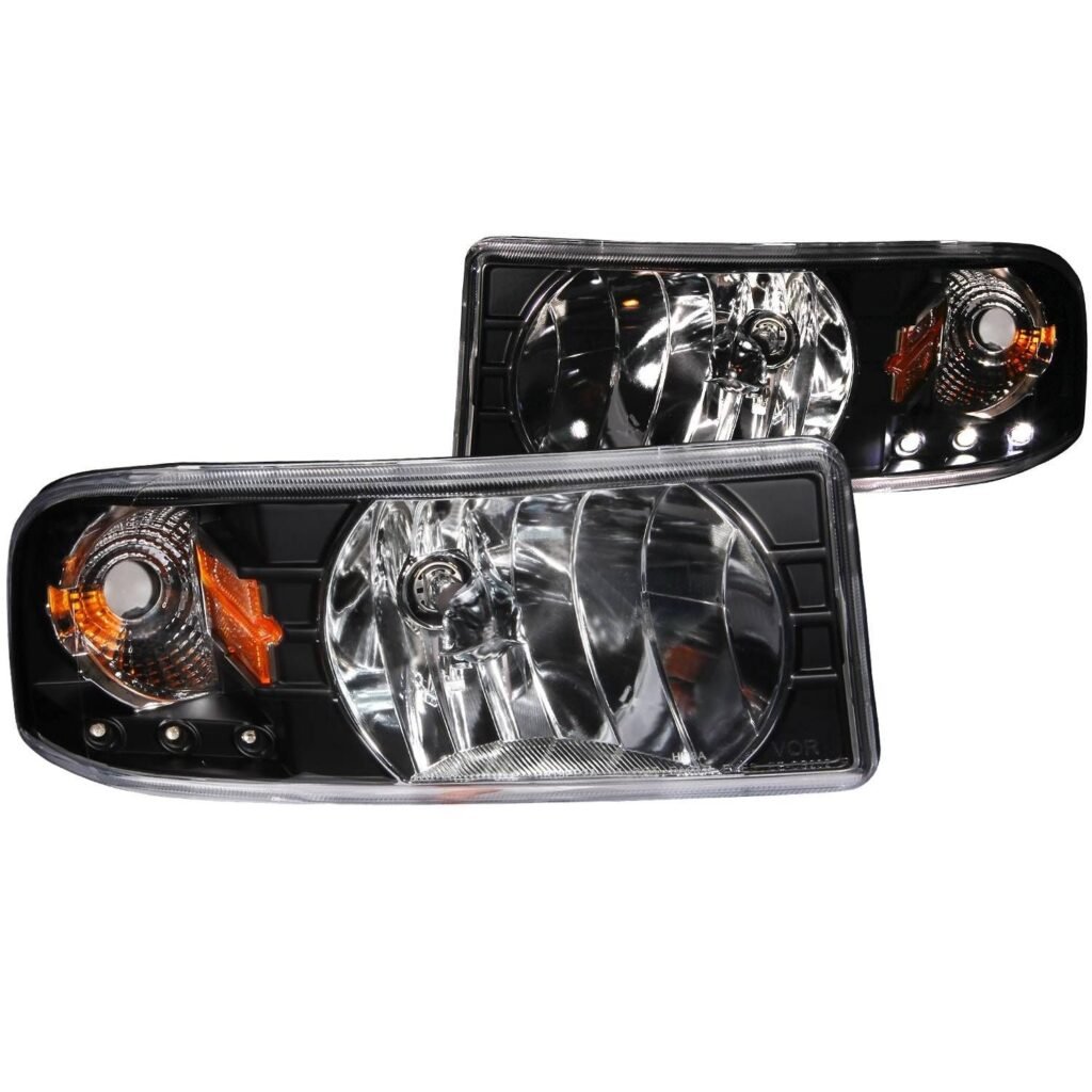 Dodge Ram 1500 94-01 / Ram 2500/3500 94-02/ Ram Sport Model 94-98 Crystal Headlights Black W/LED 1pc