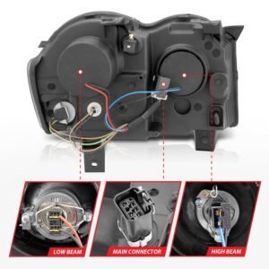 Jeep Grand Cherokee 08-10 Projector Headlights Black W/ Rx Halo - Image 5
