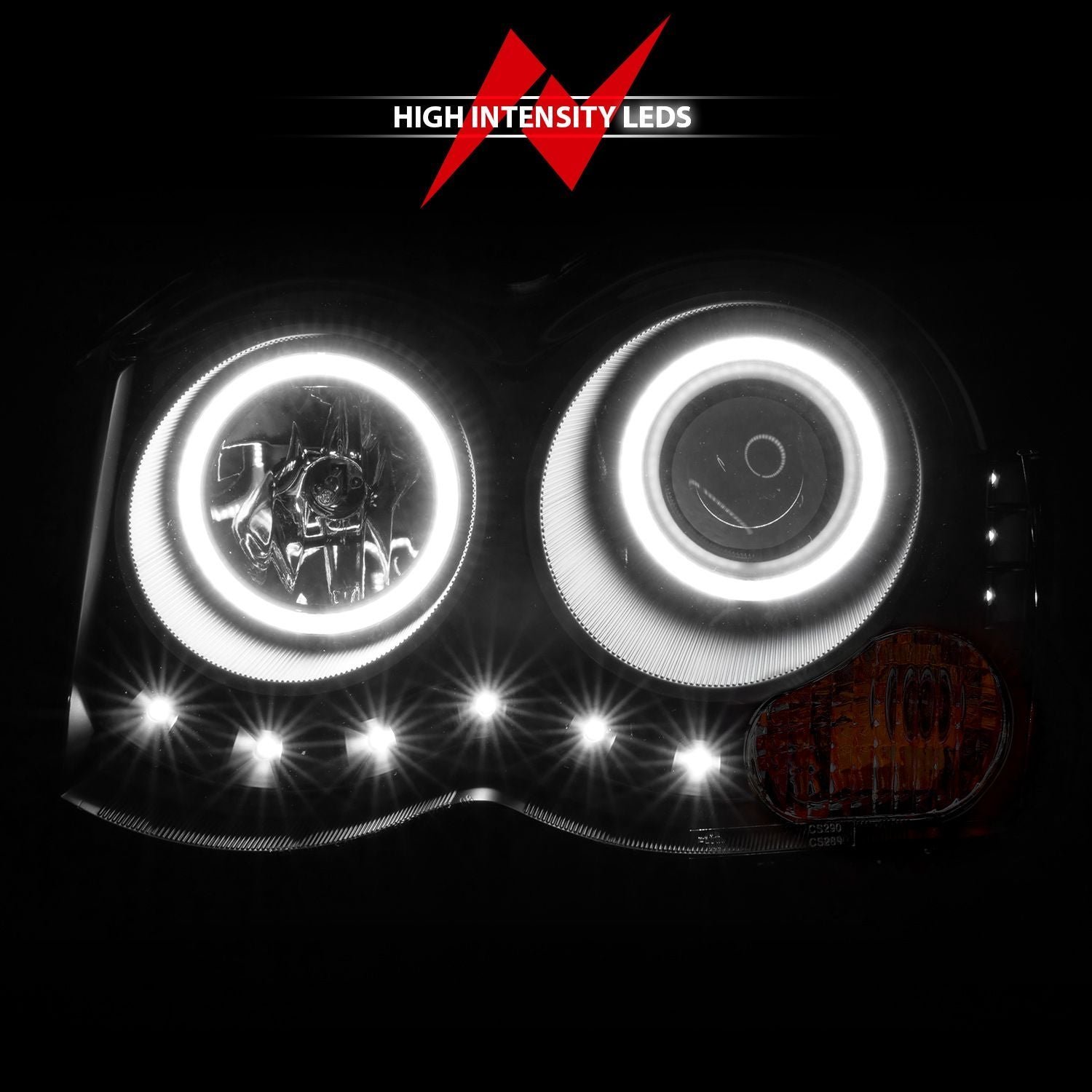 Jeep Grand Cherokee 08-10 Projector Headlights Black W/ Rx Halo - Image 6