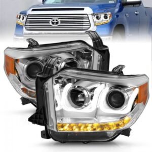 Toyota Tundra 14-17 Projector U-bar Style Headlights Chrome - Image 1