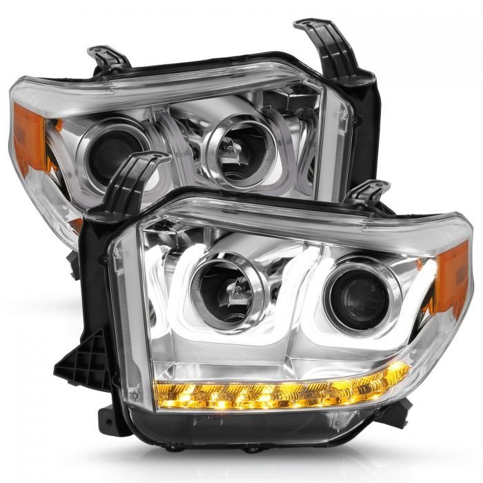 Toyota Tundra 14-17 Projector U-bar Style Headlights Chrome