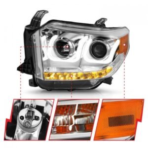 Toyota Tundra 14-17 Projector U-bar Style Headlights Chrome - Image 2