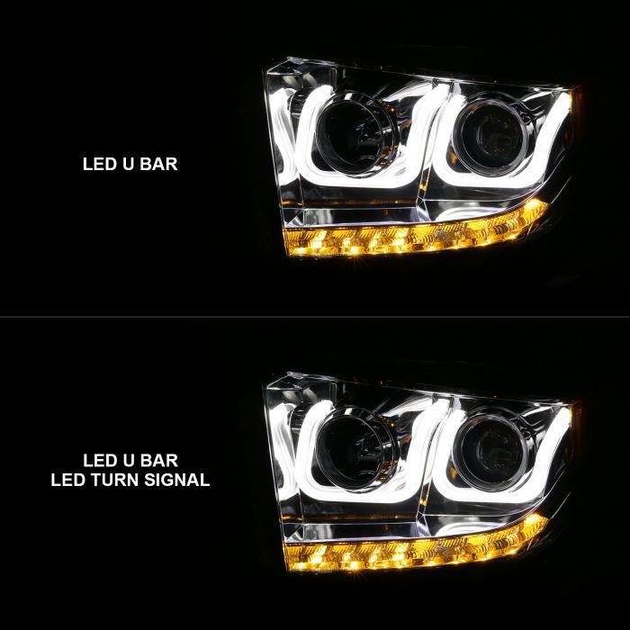 Toyota Tundra 14-17 Projector U-bar Style Headlights Chrome