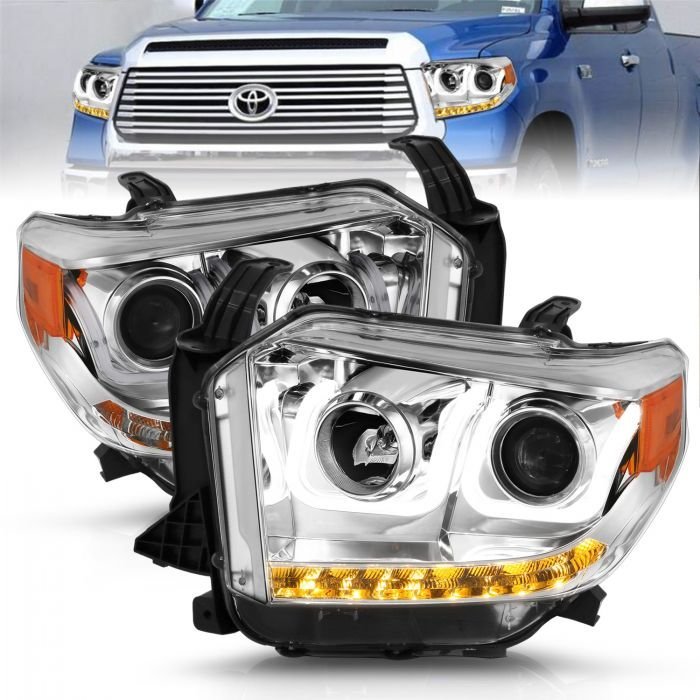 Toyota Tundra 14-17 / 18-21  Projector U-bar Style Headlights Chrome