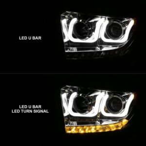 Toyota Tundra 14-17 / 18-21  Projector U-bar Style Headlights Chrome - Image 6