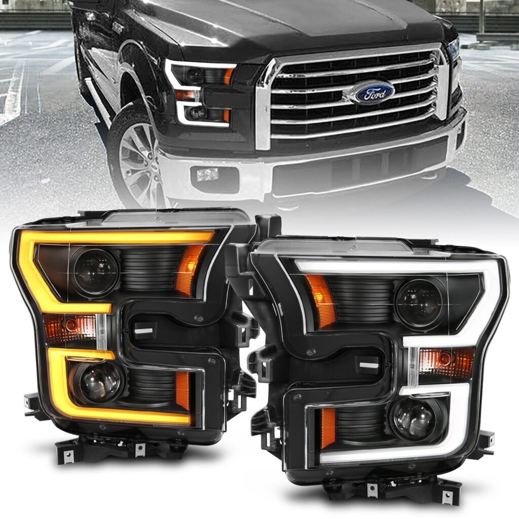 Ford F-150 15-17 Projector Plank Style Switchback Headlights W/ Black Housing