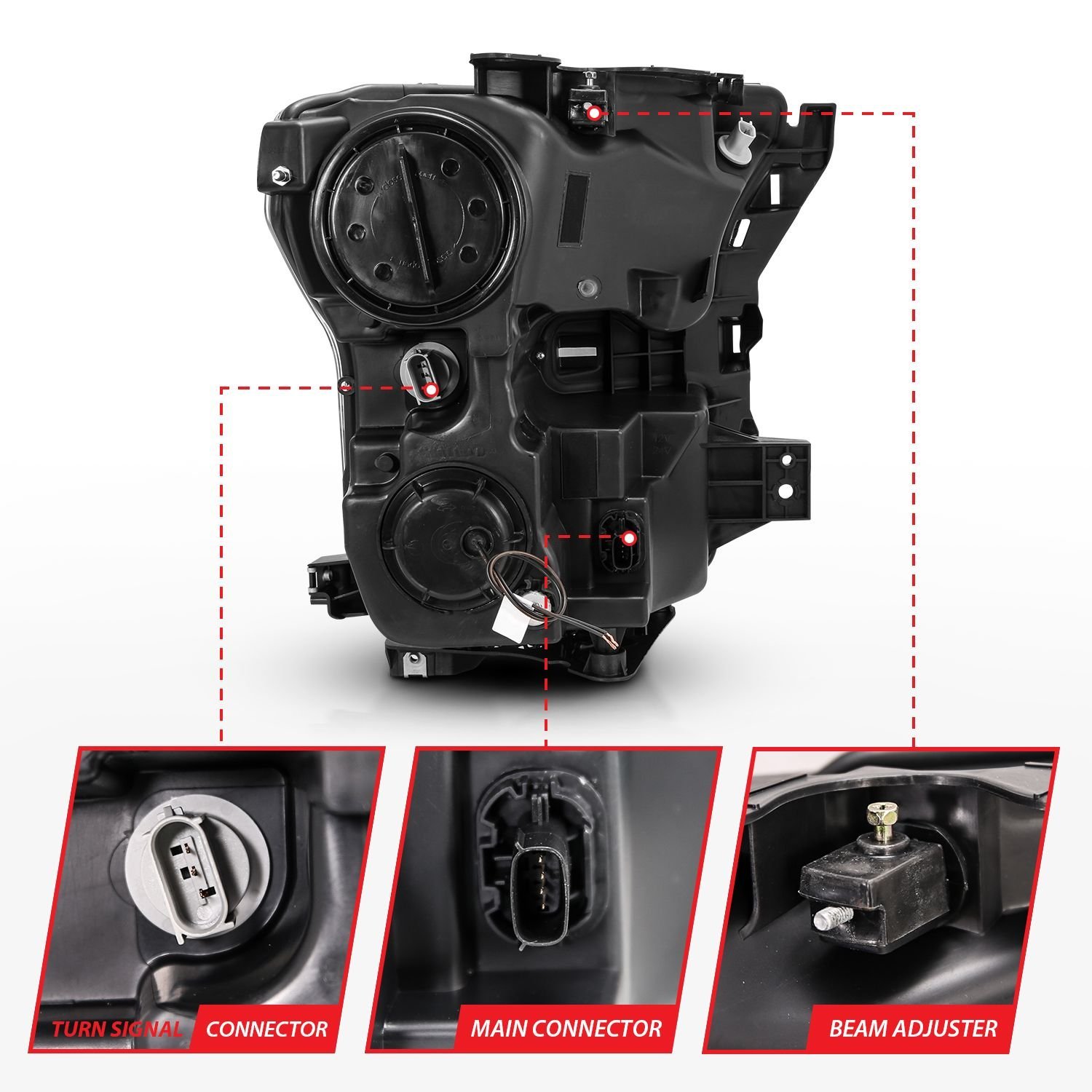Ford F-150 15-17 Projector Plank Style Switchback Headlights W/ Black Housing - Image 5