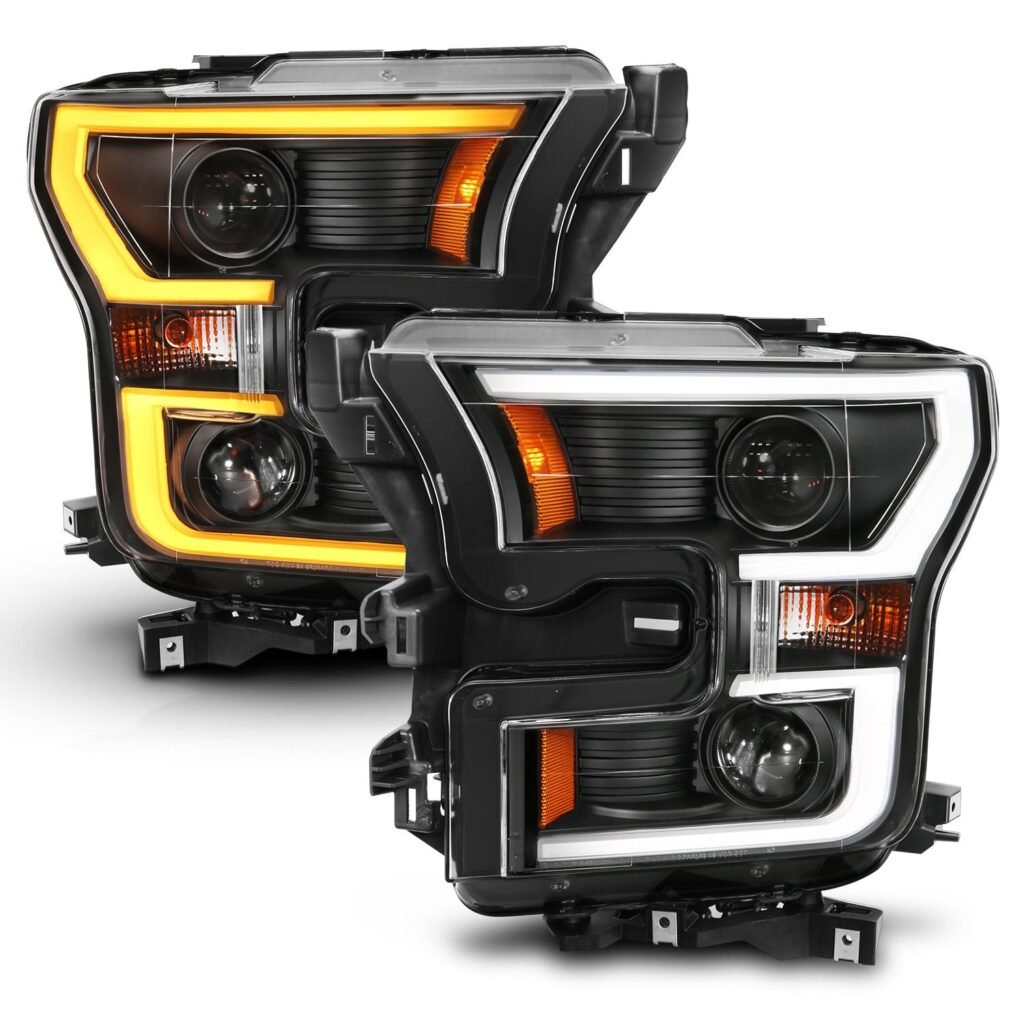 Ford F-150 15-17 Projector Plank Style Switchback Headlights W/ Black Housing