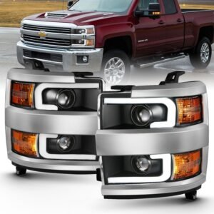 Chevy Silverado 2500hd/3500hd 15-19 Projector Headlight - Black - Image 1