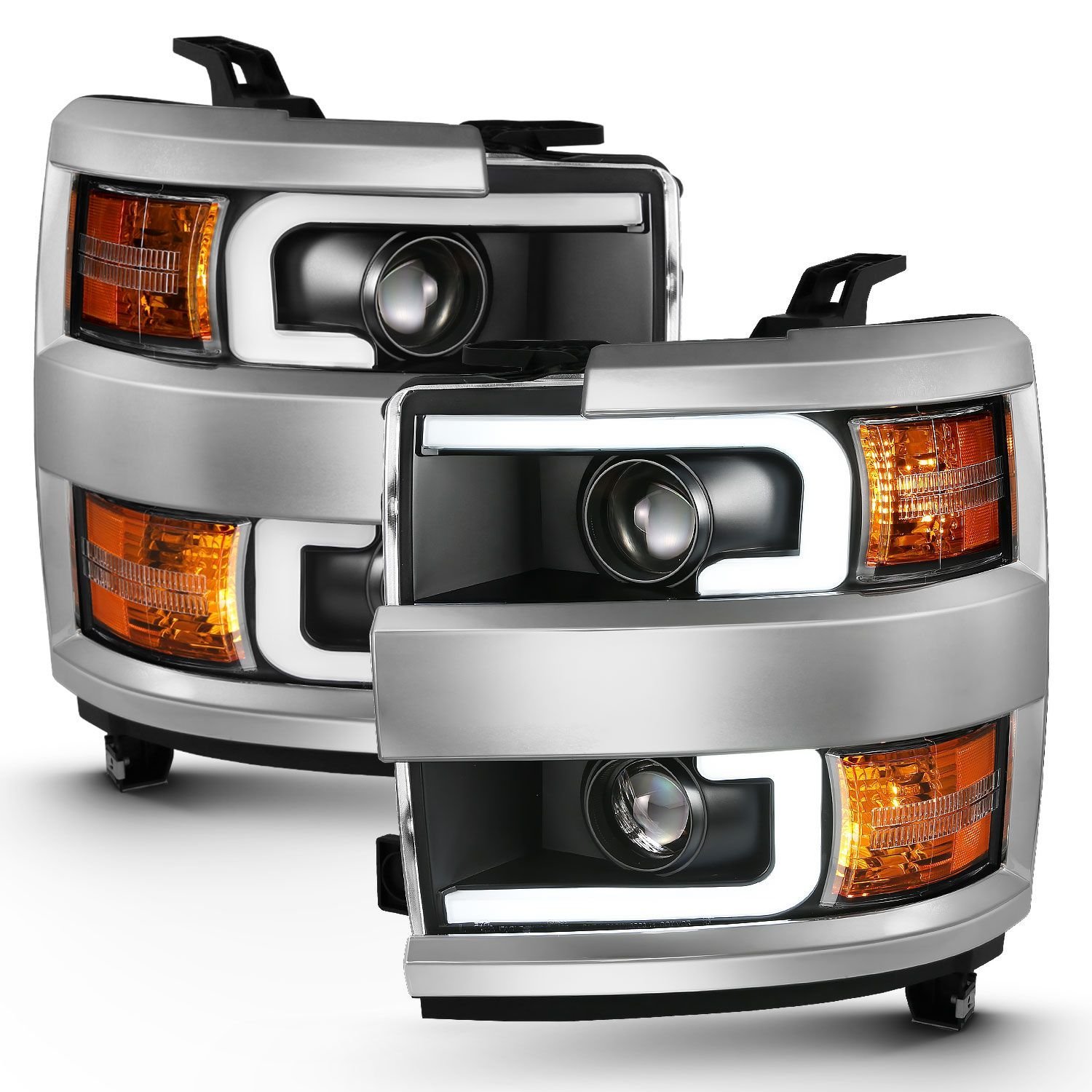 Chevy Silverado 2500hd/3500hd 15-19 Projector Headlight - Black - Image 2