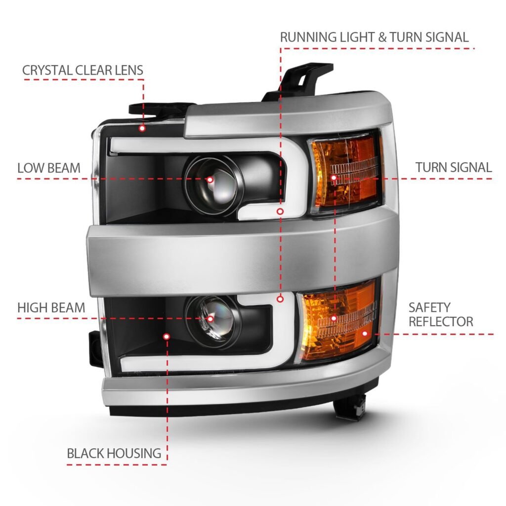 Chevy Silverado 2500hd/3500hd 15-19 Projector Headlight - Black