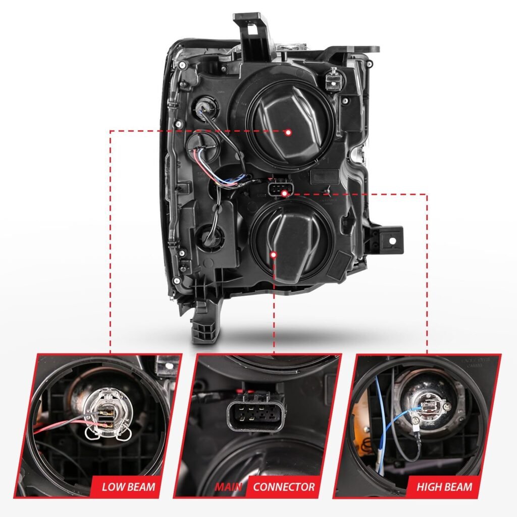 Chevy Silverado 2500hd/3500hd 15-19 Projector Headlight - Black