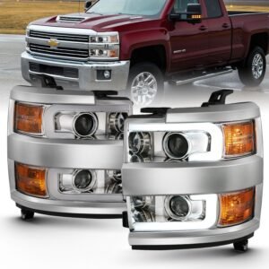 Chevy Silverado 2500hd/3500hd 15-19 Projector Headlight - Chrome - Image 1