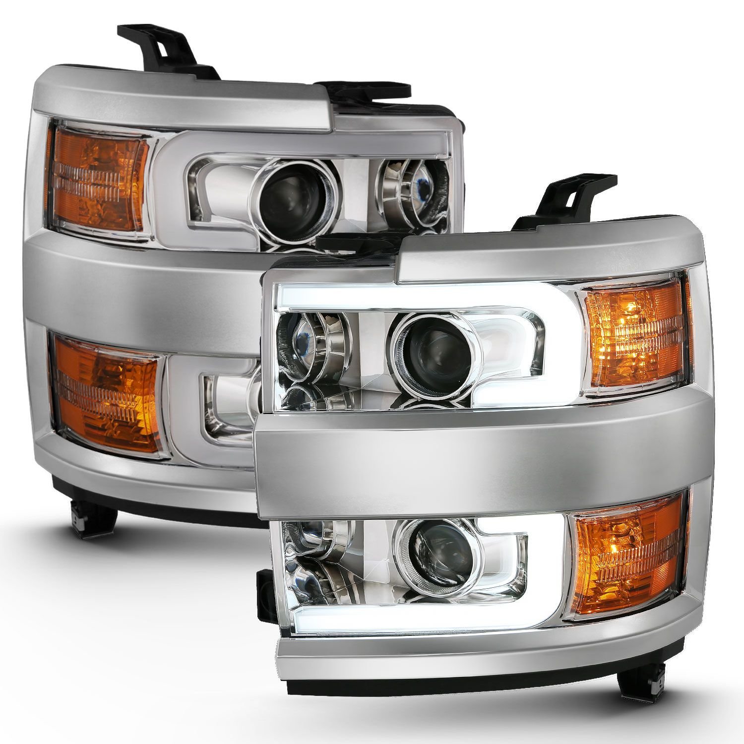 Chevy Silverado 2500hd/3500hd 15-19 Projector Headlight - Chrome - Image 2