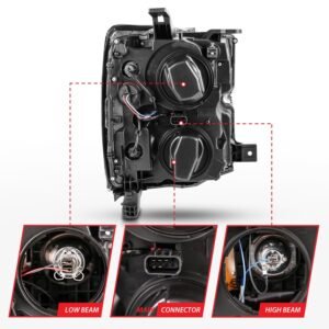Chevy Silverado 2500hd/3500hd 15-19 Projector Headlight - Chrome - Image 5