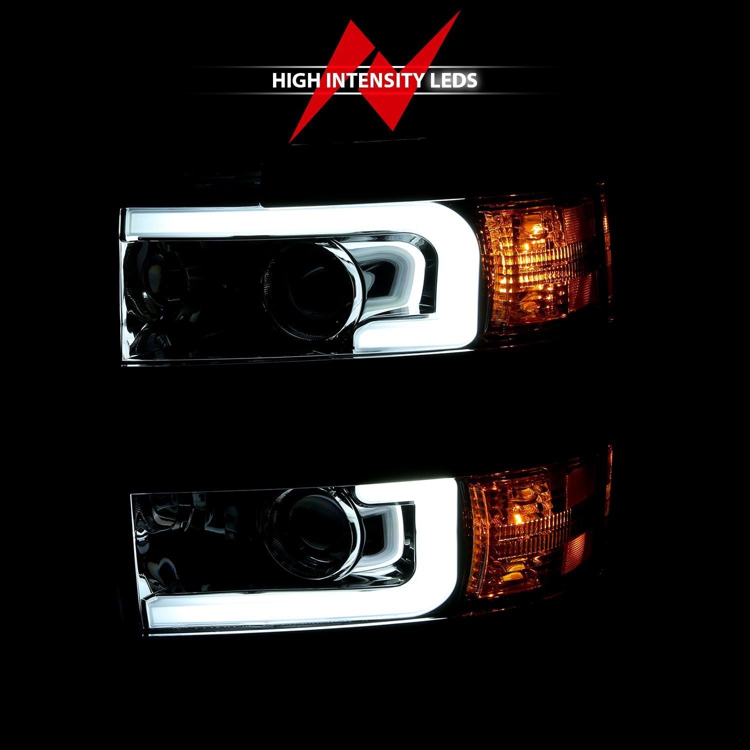 Chevy Silverado 2500hd/3500hd 15-19 Projector Headlight - Chrome - Image 6