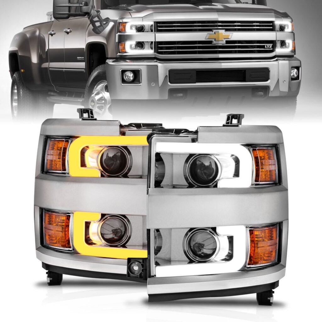 Chevy Silverado 15-19 2500hd/3500hd Projector Switchback Headlight - Chrome