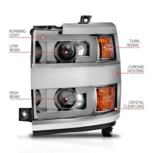 Chevy Silverado 15-19 2500hd/3500hd Projector Switchback Headlight - Chrome - Image 4