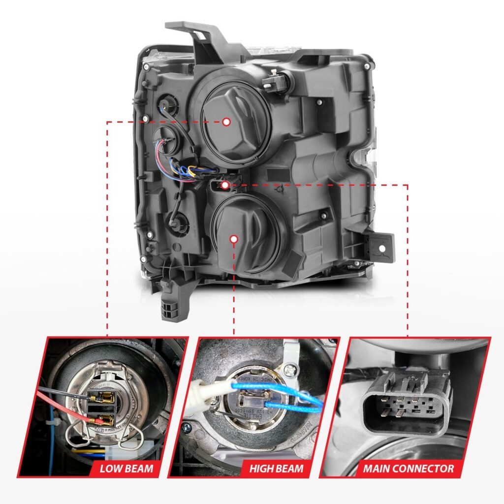 Chevy Silverado 15-19 2500hd/3500hd Projector Switchback Headlight - Chrome