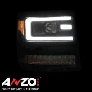 Chevy Silverado 1500 16-18 Projector Plank Style Headlights - Black - Image 8