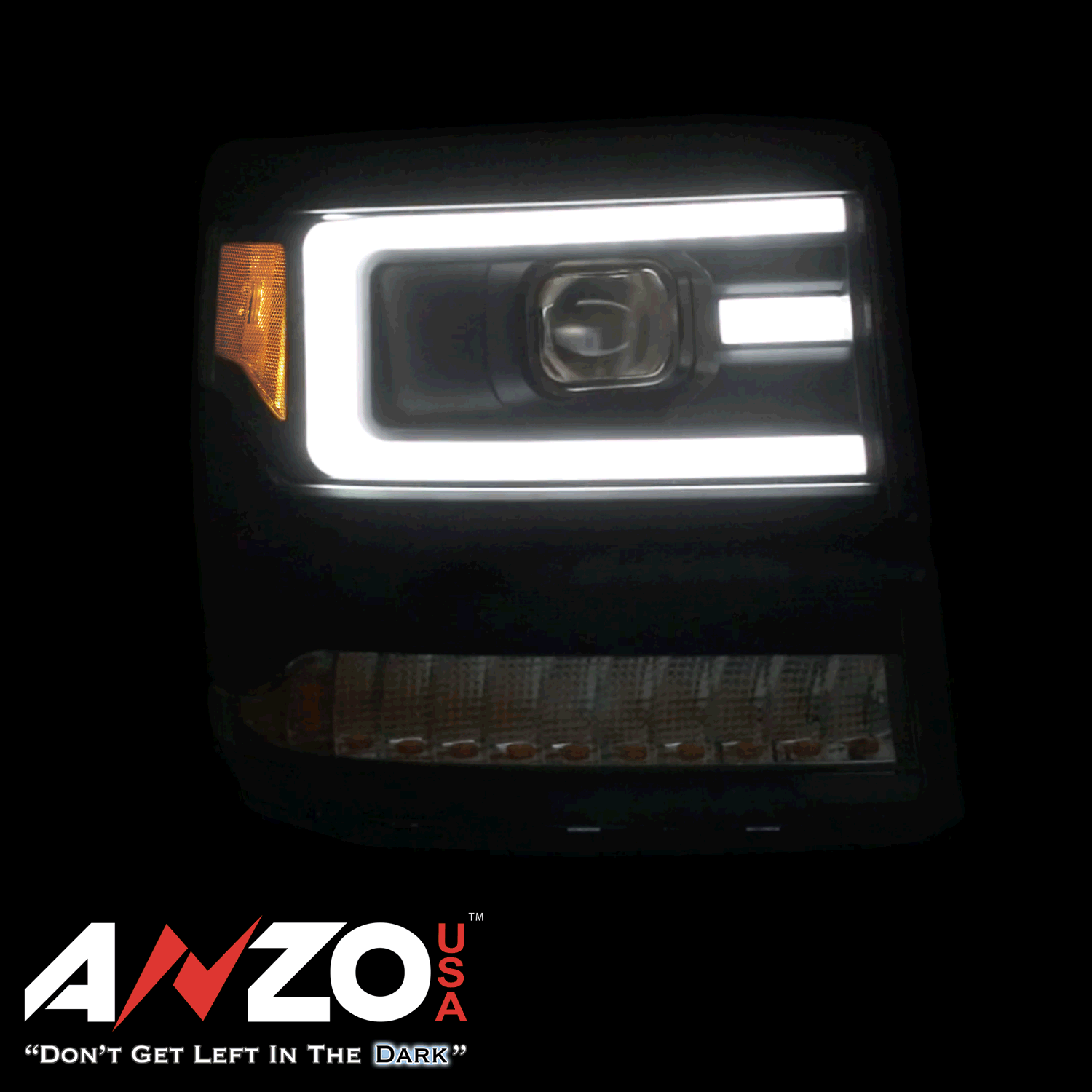 Chevy Silverado 1500 16-18 Projector Plank Style Headlights - Black - Image 8