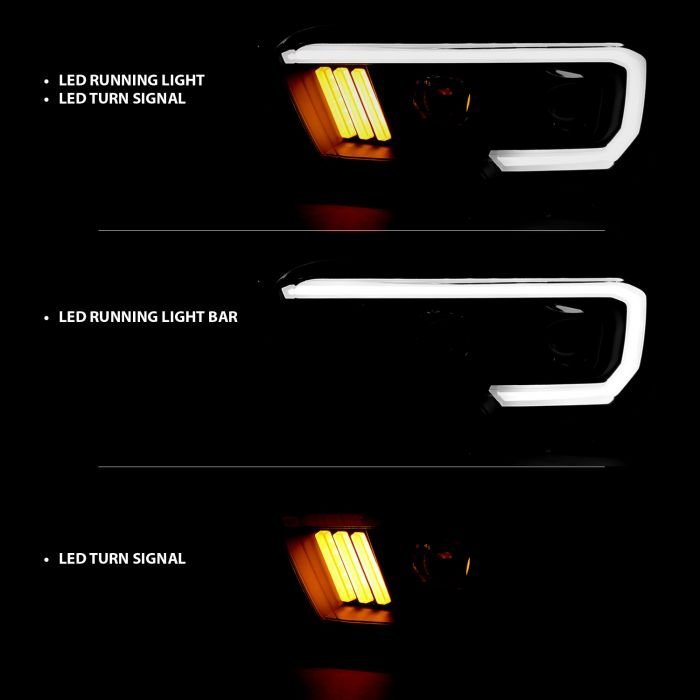 Toyota Tacoma 16-22 Projector Plank Style Headlights Black