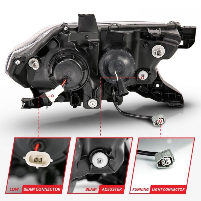 Toyota Tacoma 16-22 Projector Plank Style Headlights Black