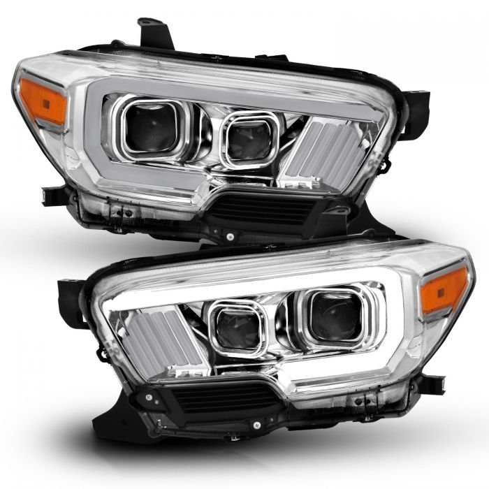 Toyota Tacoma 16-22 Projector Plank Style Headlights Chrome