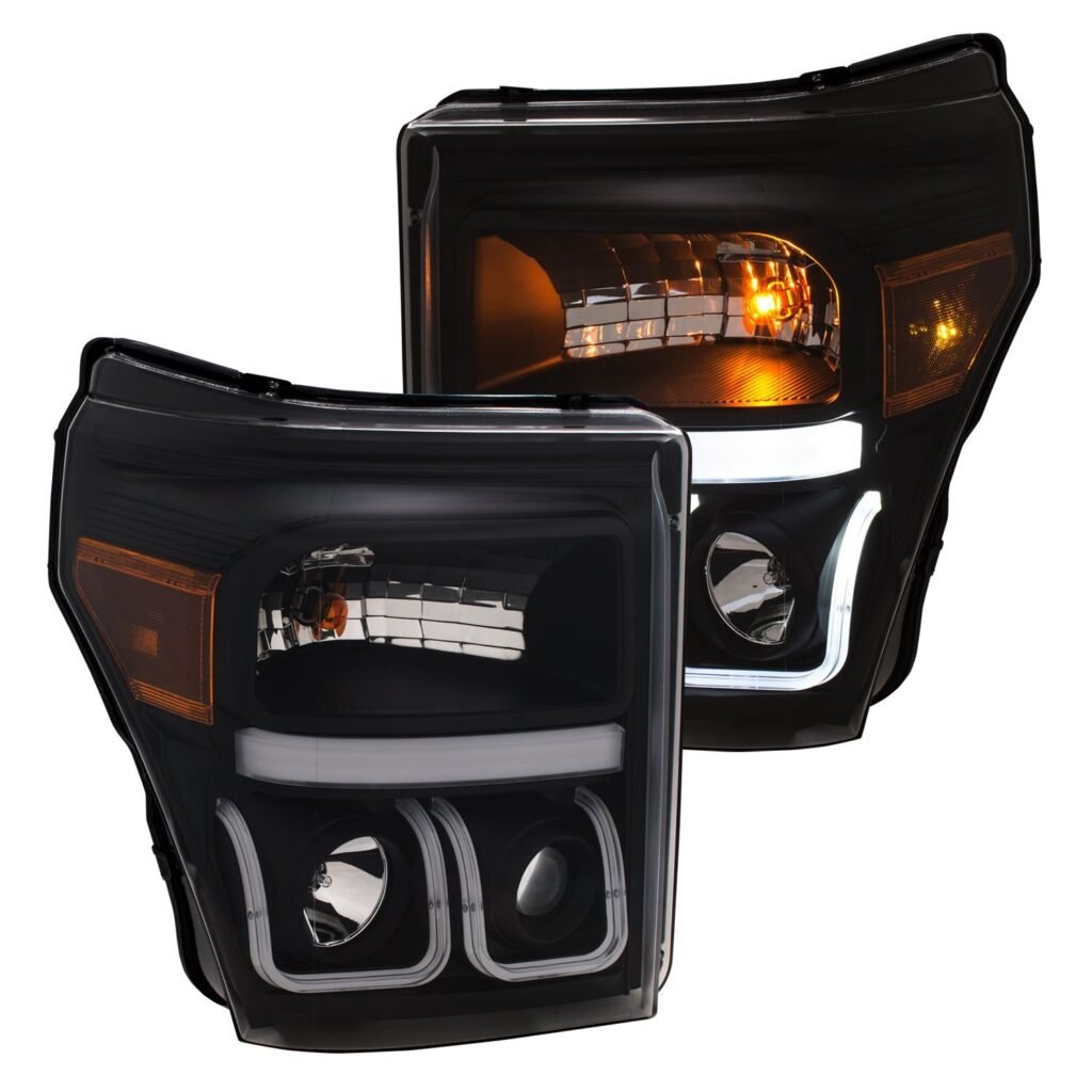 Ford Super Duty 11-16 Projector Switchback U Bar Style Headlight Black