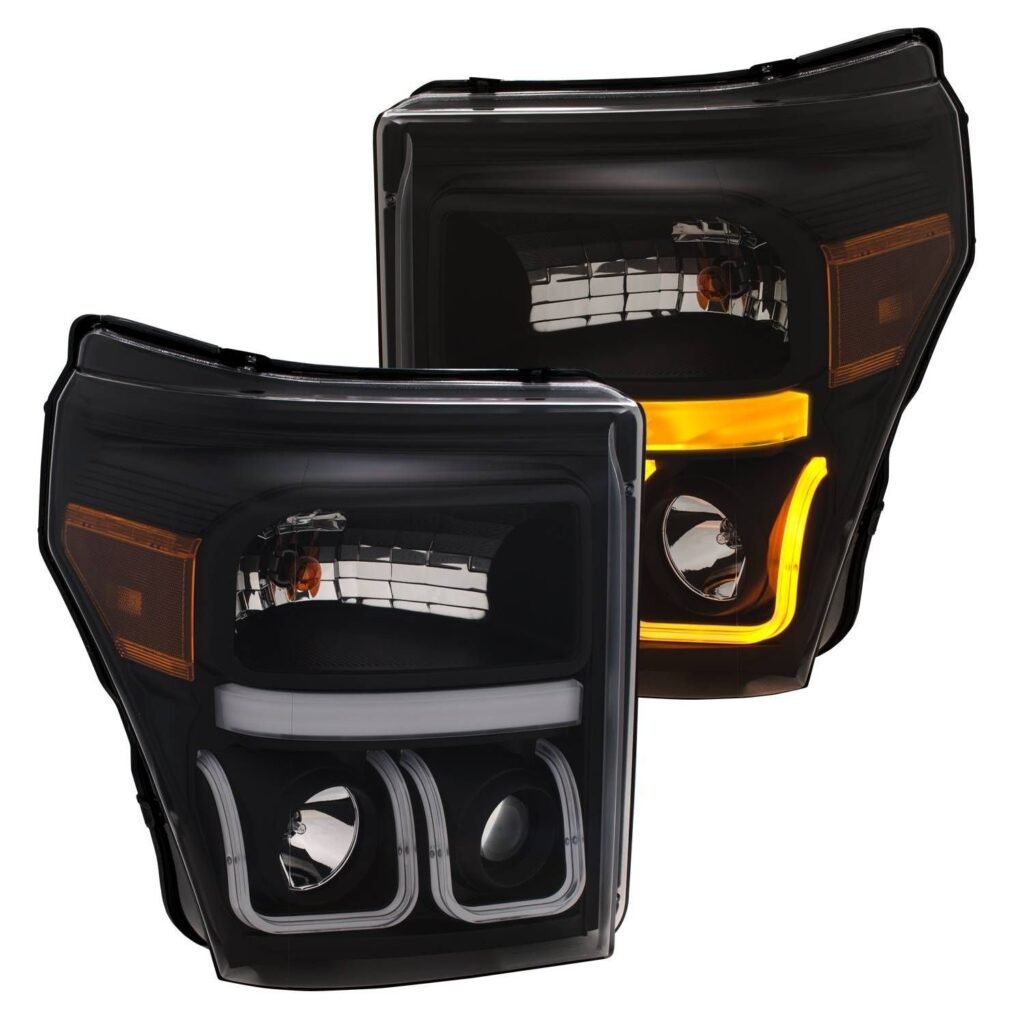Ford Super Duty 11-16 Projector Switchback U Bar Style Headlight Black