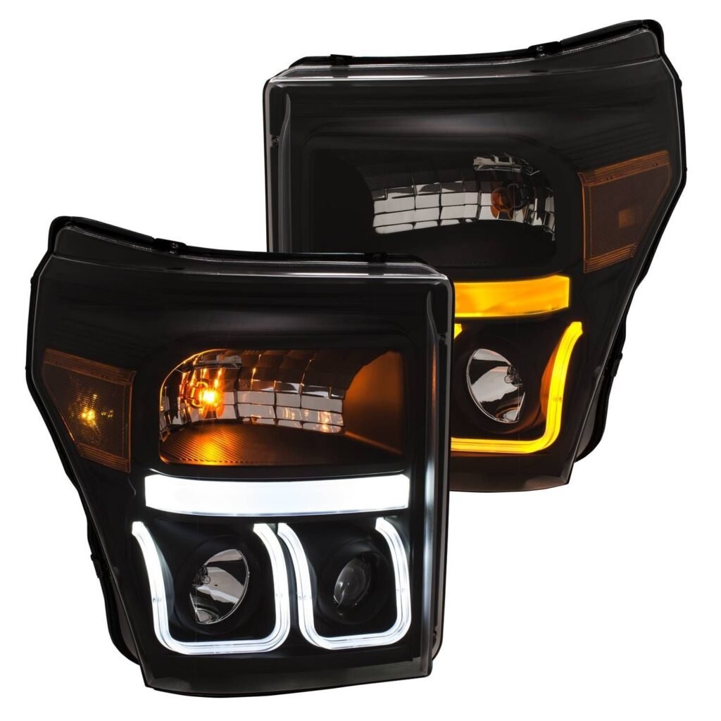 Ford Super Duty 11-16 Projector Switchback U Bar Style Headlight Black
