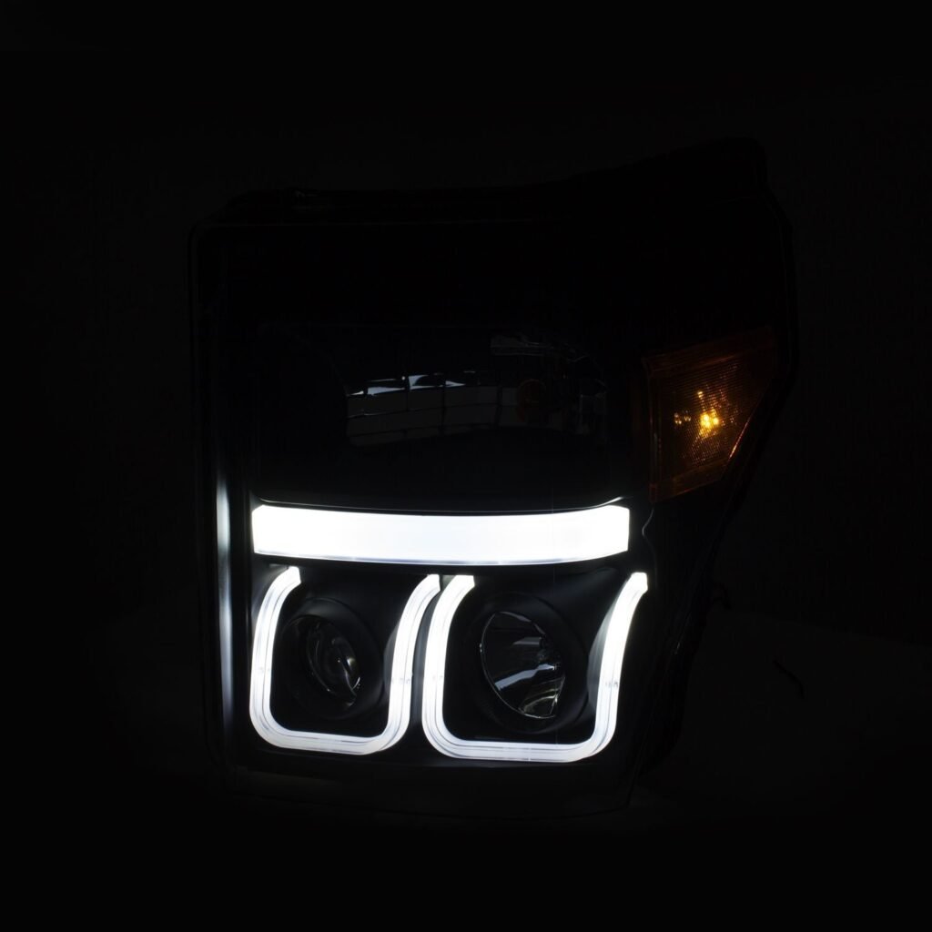 Ford Super Duty 11-16 Projector Switchback U Bar Style Headlight Black