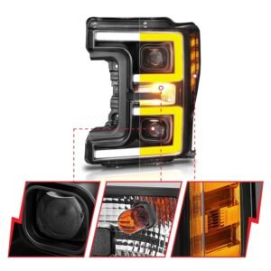 Ford F250/ F350/ F450 Super Duty 17-19 Projector  Headlight Black - Image 3