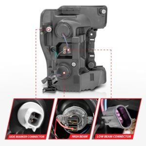 Ford F250/ F350/ F450 Super Duty 17-19 Projector  Headlight Black - Image 5